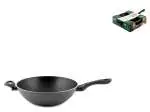 Wok Ballarini antiaderente in alluminio INDUZIONE 32 cm 2 manici