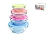 Pasabahce Set Contenitori Frigo 4pz In Vetro Tondo Snack