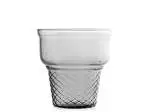 3x Coppa marca Pasabahce modello cornet colore grigio impilabile Cl 24,5