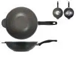 Wok H&H antiaderente pietra manico bakelite Cm 28