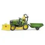 Mezzo agricolo Bruder 62104 John Deere Trattore tosaerba con rimorchio