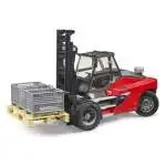 Mezzo cantiere Bruder 02513 Linde Muletto con pallet e ceste