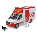 Mezzo primo soccorso Bruder 02676 Mercedes Sprinter Ambulanza con auti