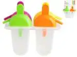 6x 4 Formaghiaccioli in plastica con cannuccia Multicolore Universale 4 pz