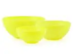 Tris Insalatiere giallo, Set di ciotole, Rotondo, Polipropilene (PP), Giallo, Da portata, diametro 17-20-24 cm