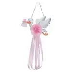 Fiocco nascita Baby Idea FI.CI. M cicogna misura media rosa