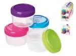 12x Recipiente per alimenti Ovali Barattoli 0,035 L Blu, Verde, Rosa, Porpora 4 pz