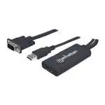 Manhattan cavo e adattatore video USB Type-A + VGA (D-Sub) HDMI Nero
