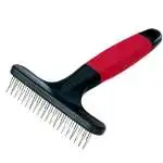 Pettine a rastrello per gatti, colore rosso e nero, marca Ferplast