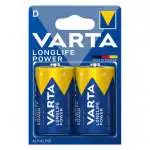 4x Confezione 2 batterie alcaline LR20 Longlife Power Varta
