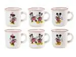 Set 6 tazze caffè Home Mickey e Minnie Xmas 140cc in porcellana