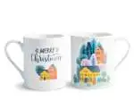 6x Tazze Home in Rombo linea Xmas Village 340cc in porcellana