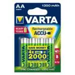4x Batterie stilo ricaricabili Varta AA