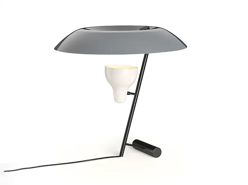 Astep Model 548 Lampada da Tavolo - Ottone Brunito con Diffusore Grigio