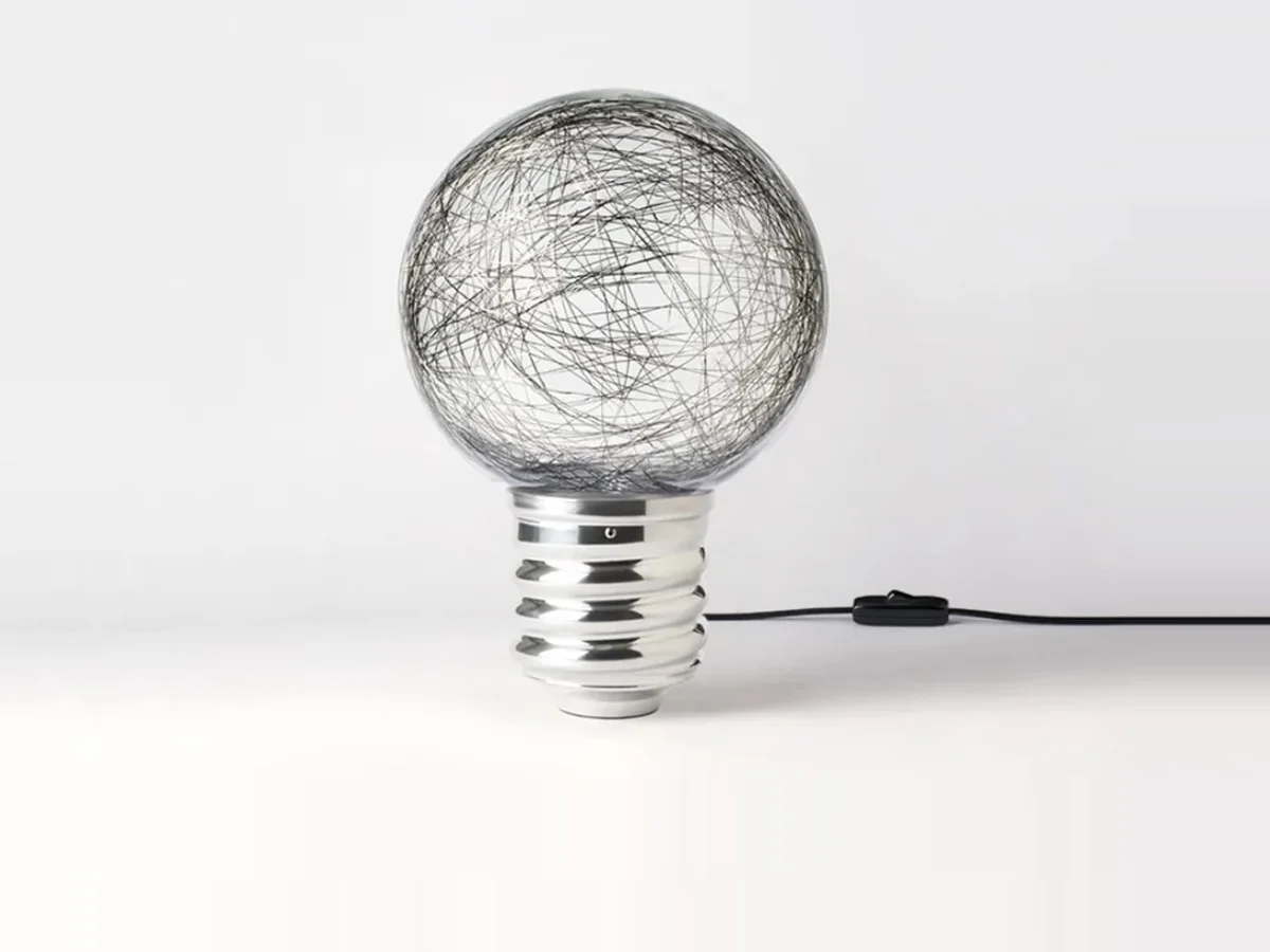 Hisle Neptune Petite Lampada da tavolo Alluminio lucido - Globo in Vetro