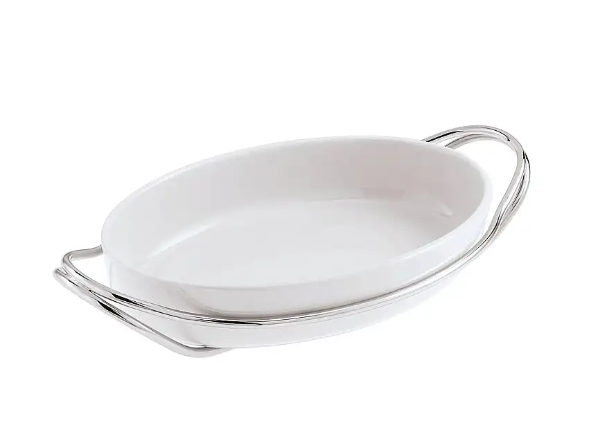 Sambonet New Living Pirofila ovale con supporto L. 44 - Acciaio inox lucido