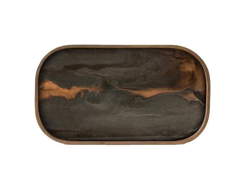 Ethnicraft Accessories Organic Vassoio in Vetro L - Rettangolare/Bronzo