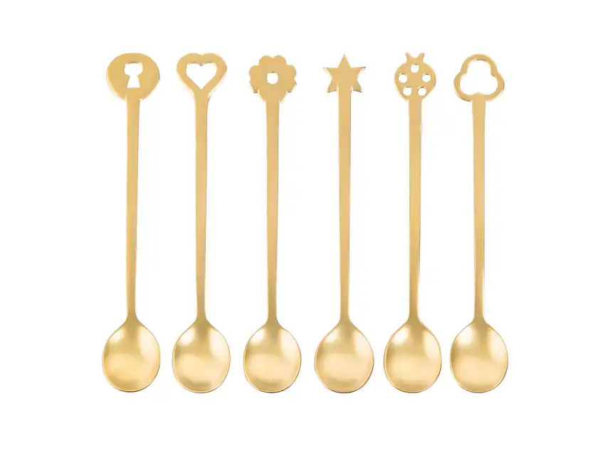 Sambonet Portafortuna Party Set 6 Cucchiaini - Antique PVD Gold