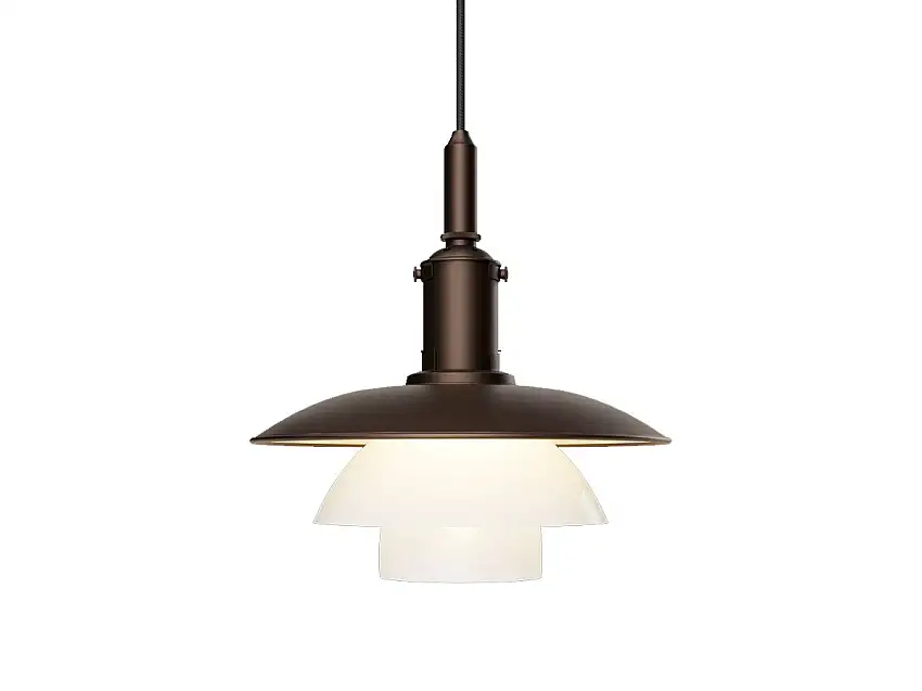 Louis Poulsen PH 3/3 Aged Brass Opal Lampada a sospensione