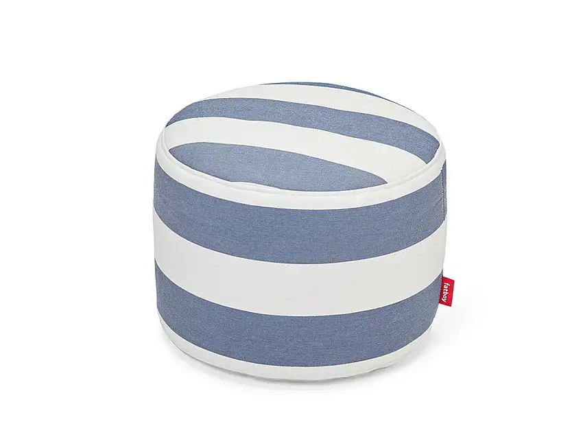 FatBoy Point Outdoor Pouf - Stripe Ocean Blue