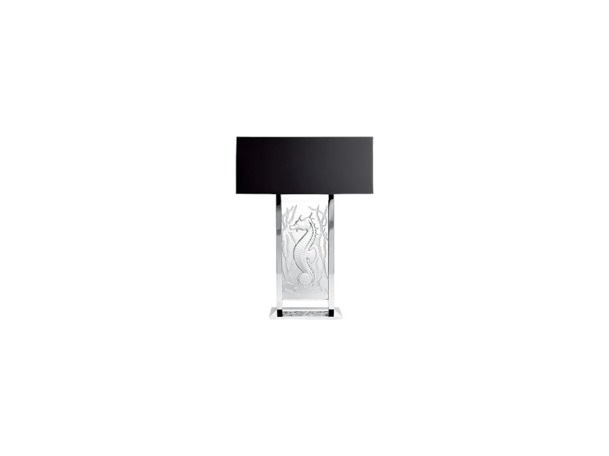 Lalique Poséidon lampada da tavolo Cristallo chiaro/Cromo