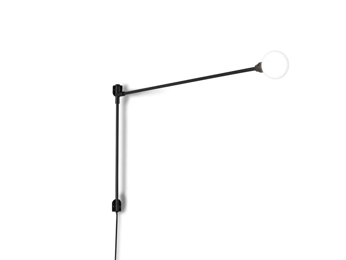 Nemo Potence Pivotante Mini Lampada da Parete Nera - Con Cover