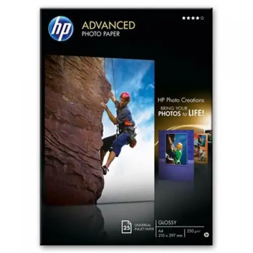 HP Carta fotografica Advanced, lucida, 250 g/m2, A4 (210 x 297 mm), 25 fogli cod. Q5456A