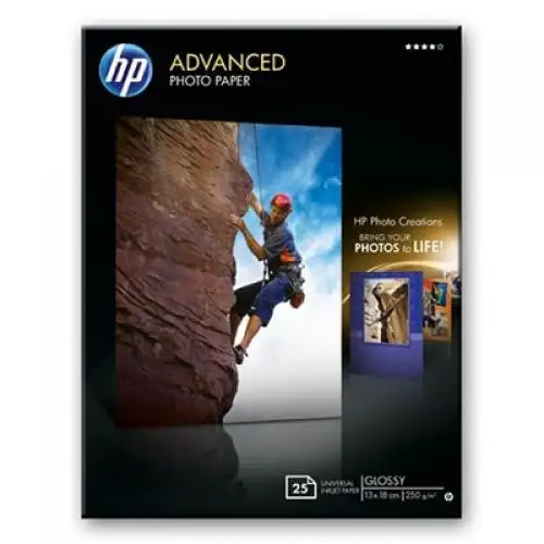 HP Carta fotografica Advanced, lucida, 250 g/m2, 13" x 18" (127 x 178 mm), 25 fogli cod. Q8696A