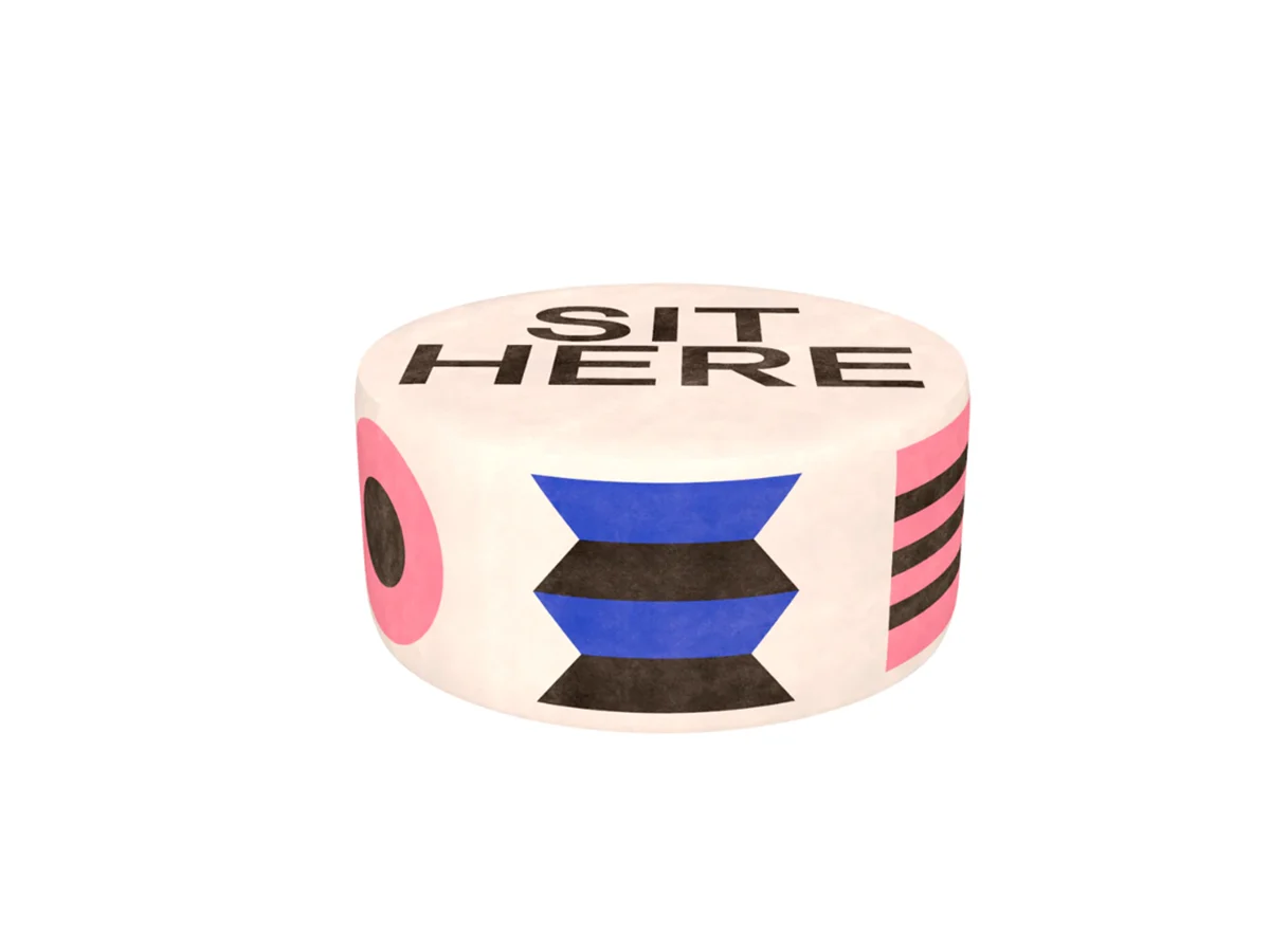Qeeboo Oggian Sit Here White L Pouf