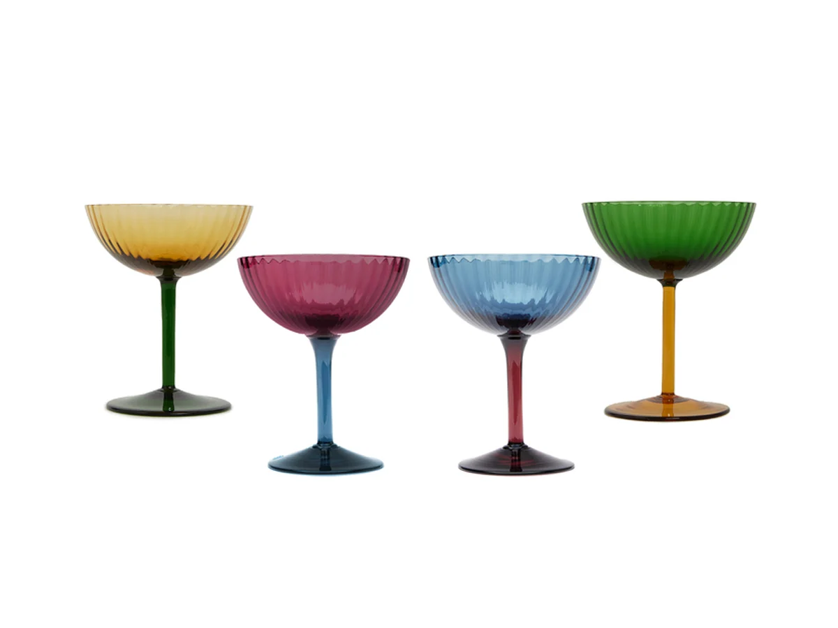 La DoubleJ Rainbow Coppe da Champagne Set di 4