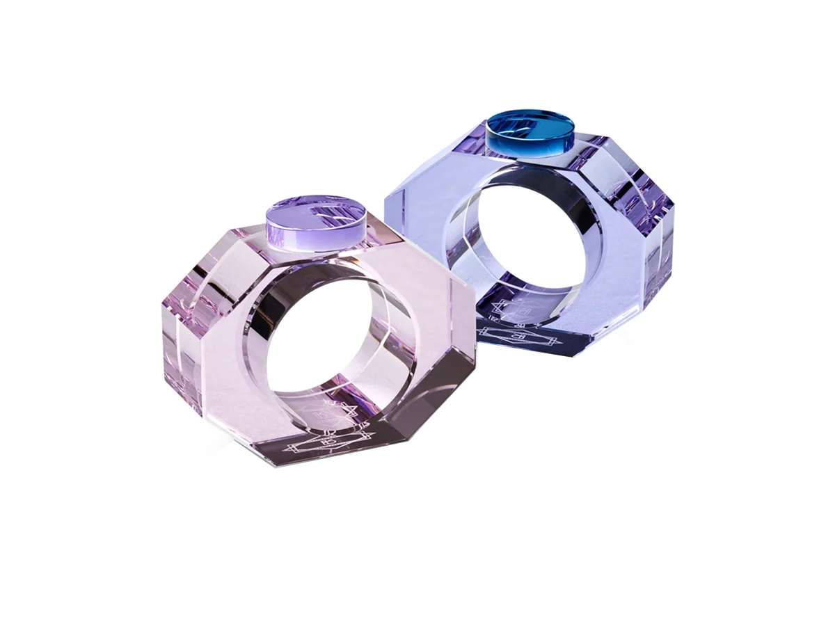 Reflections Copenhagen Shelby Anelli Portatovagliolo Rose/Purple & Purple/Blue – Set di 2