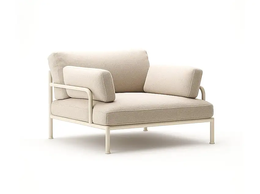 Fast Roè Poltrona con Cuscini Bracciolo - Bianco / Solids Perla