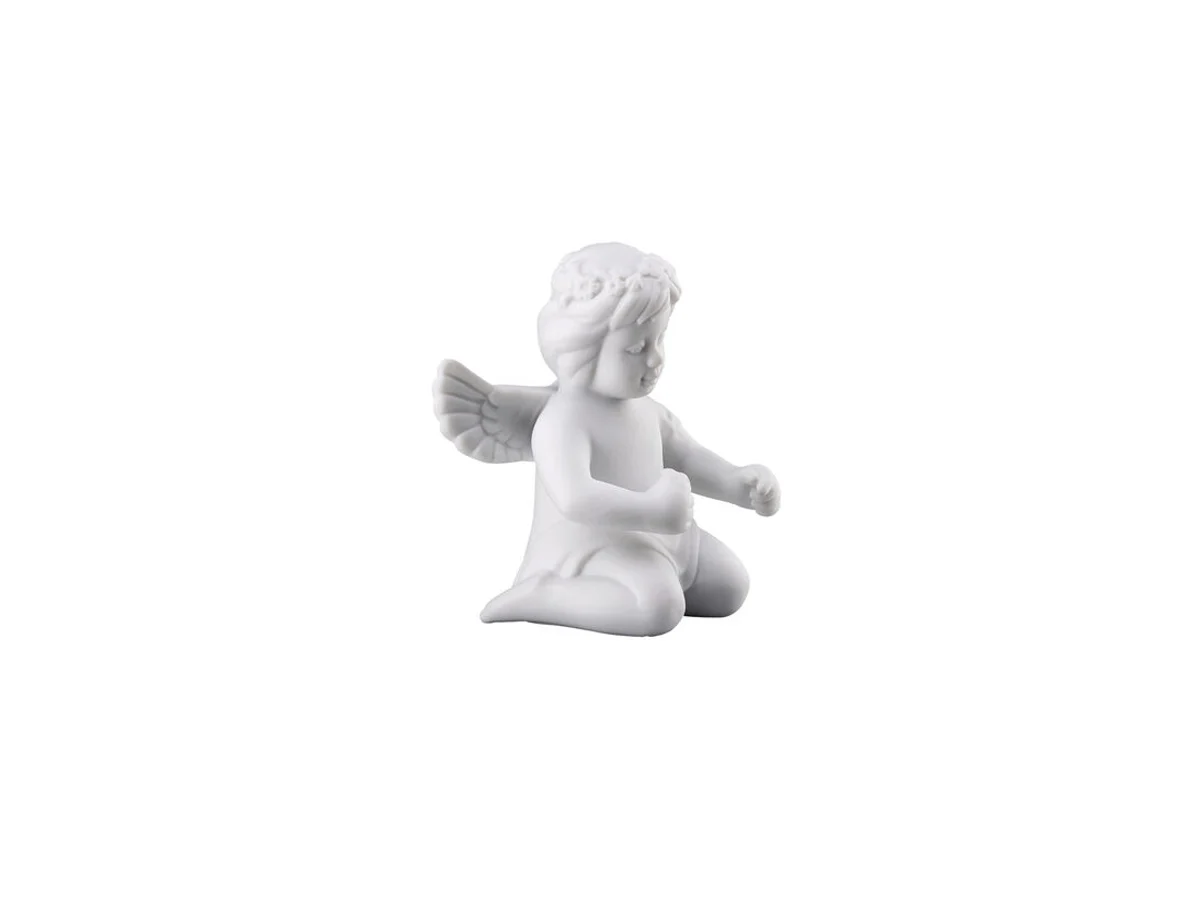 Rosenthal Angelo con corona floreale H. 6, 3 cm
