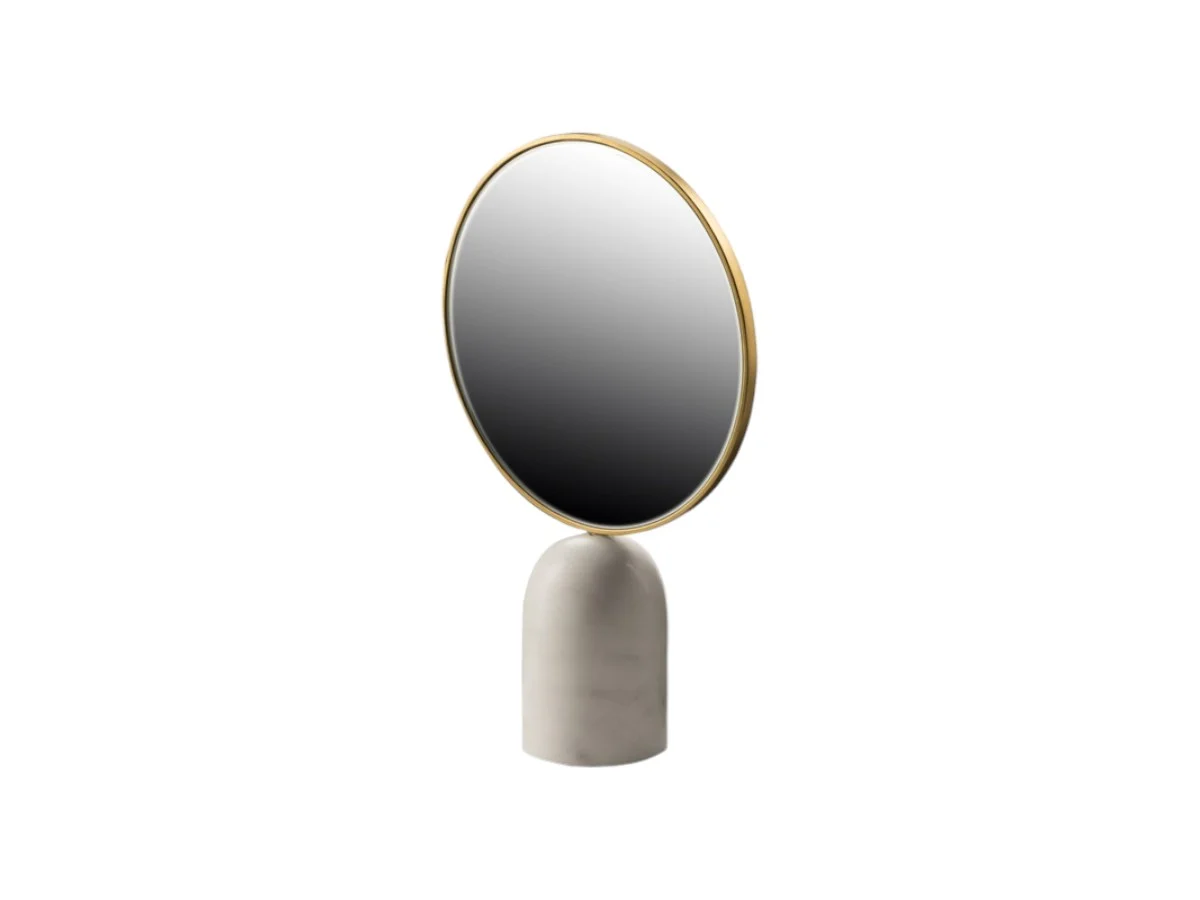 Pols Potten Round Mirror with Marble Base Specchio