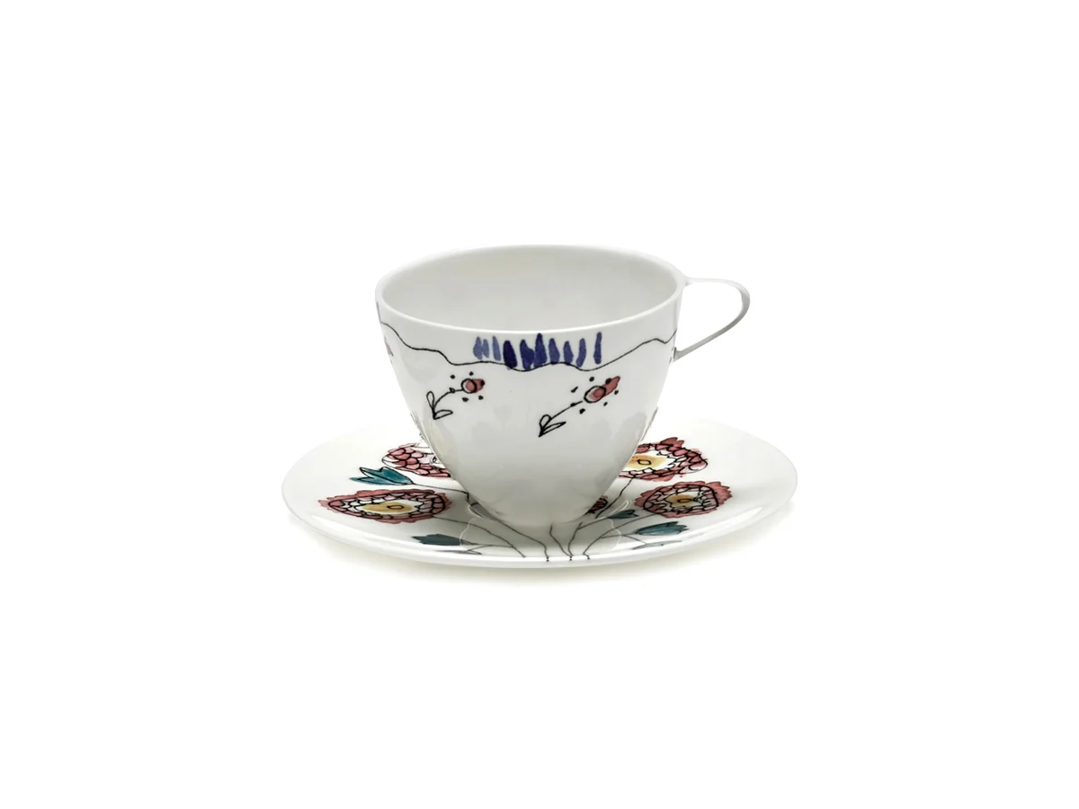 Serax Midnight Flowers Tazza da caffè con piattino - Alta