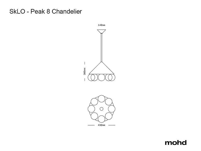 SkLO Peak 8 Lampadari – Ossidato Scuro