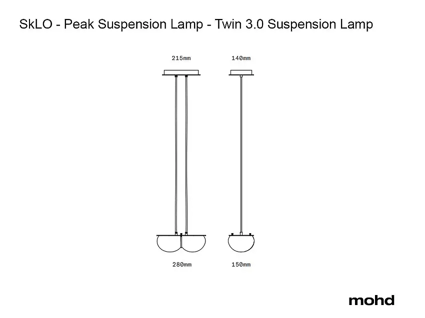 SkLO Twin 3.0 Lampada a Sospensione - Nichel lucido