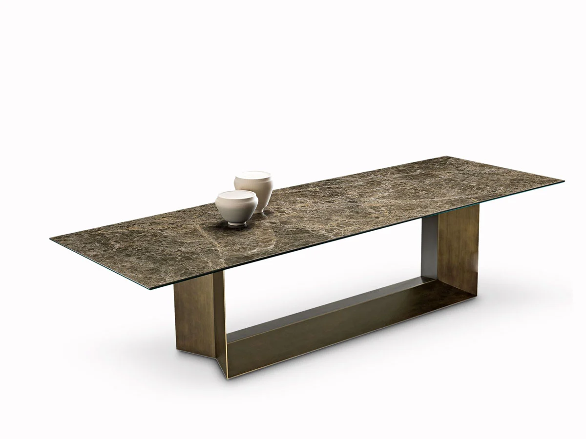 Tonelli T5 Ceramic Tavolo - 240x100 Emperador Opaco / Bronzo Spazzolato