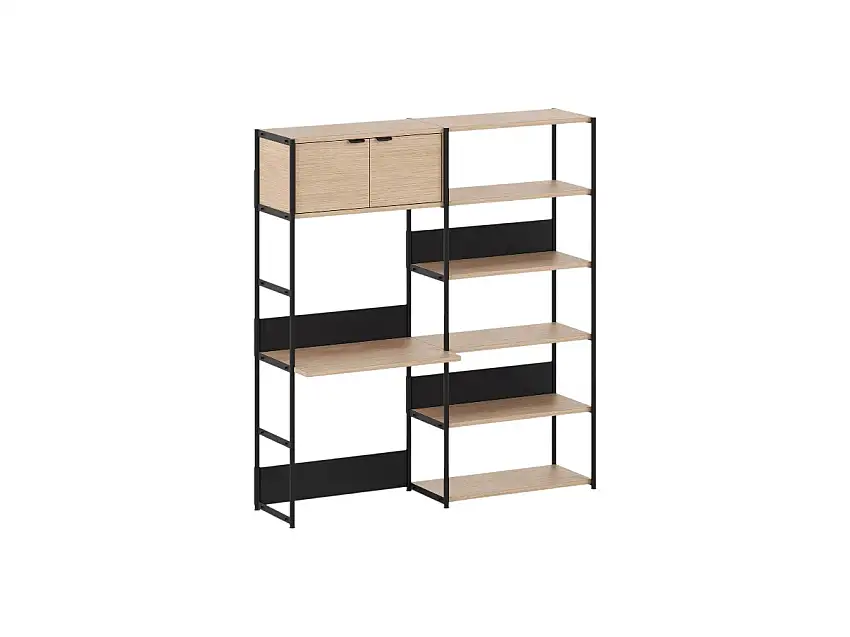 TipToe Unit Sistema Scaffali da Scrivania L. 164 cm - H. 180 cm con 1 Porta
