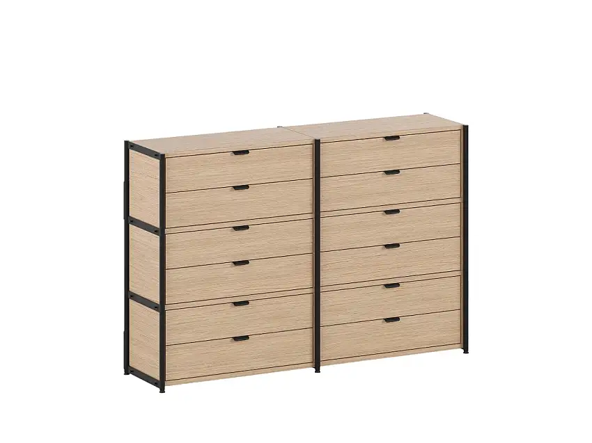 TipToe Unit Mensola Cassettiera 2 Colonne H. 110 cm