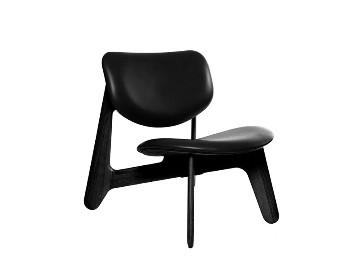 Tom Dixon Slab Poltrona Lounge - Legno Nero / Pelle Nera