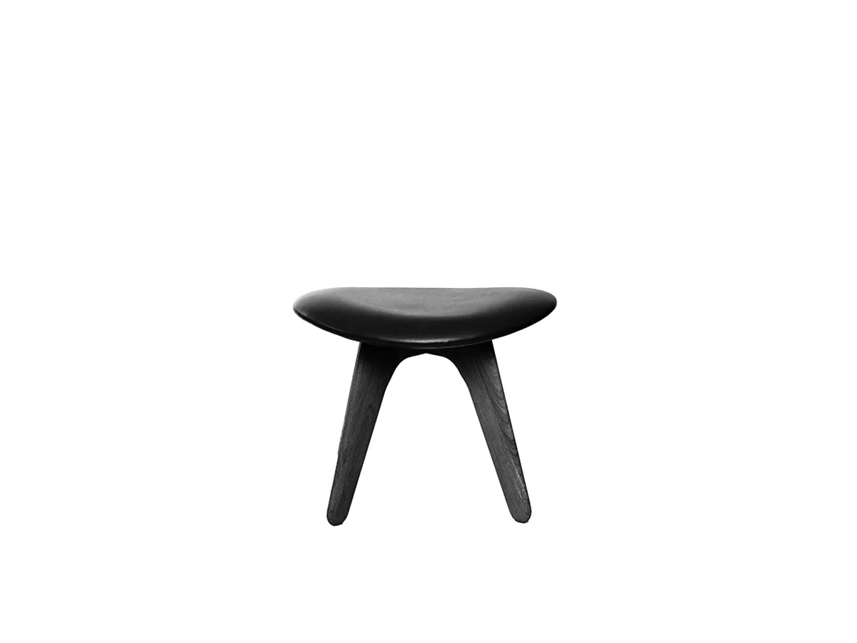 Tom Dixon Slab Ottoman - Legno Nero / Pelle Nera