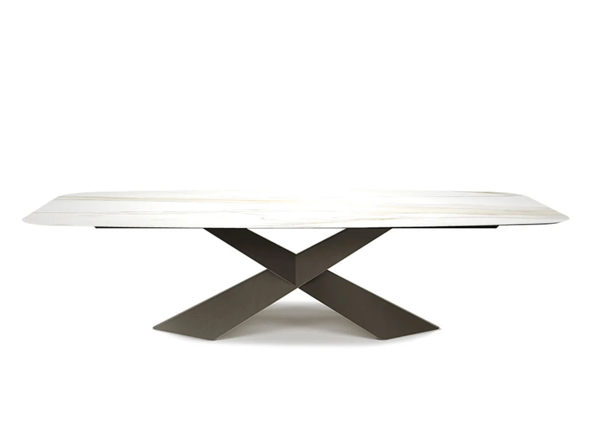 Cattelan Italia Tyron Keramik Tavolo- 240x120 sag. KM05 Golden Calacatta / GFM11 Titanio