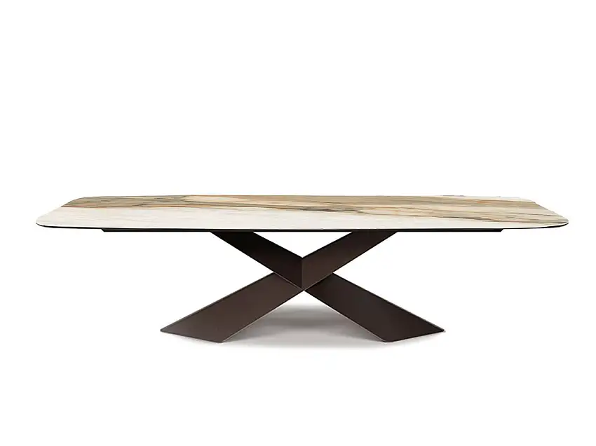 Cattelan Italia Tyron Keramik Tavolo - 240x120 sag. KM18 Borghini Calacatta / GFM18 Bronzo