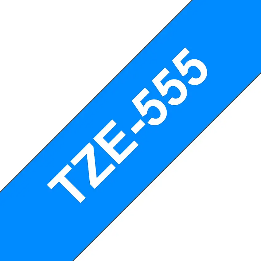 Brother TZE-555 nastro per etichettatrice Bianco su blu cod. TZE-555