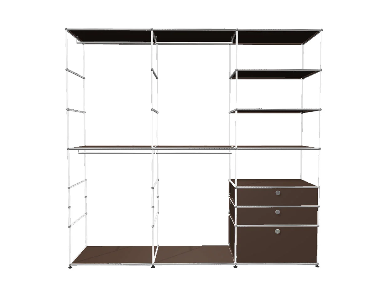 USM Haller Armadio Guardaroba Composizione - 225x50x216 cm Verde oliva