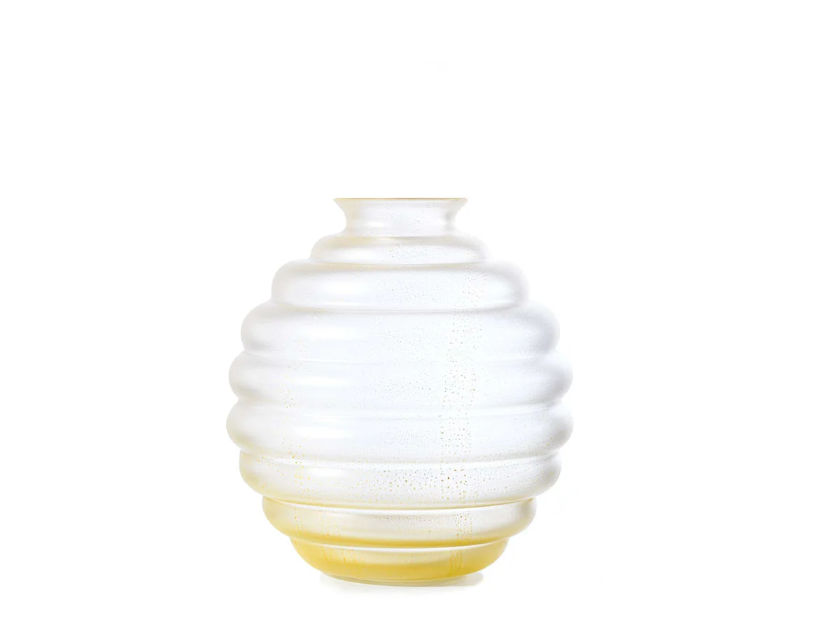 Venini Deco 707.07 Vaso Cristallo foglia Oro Sabbiato