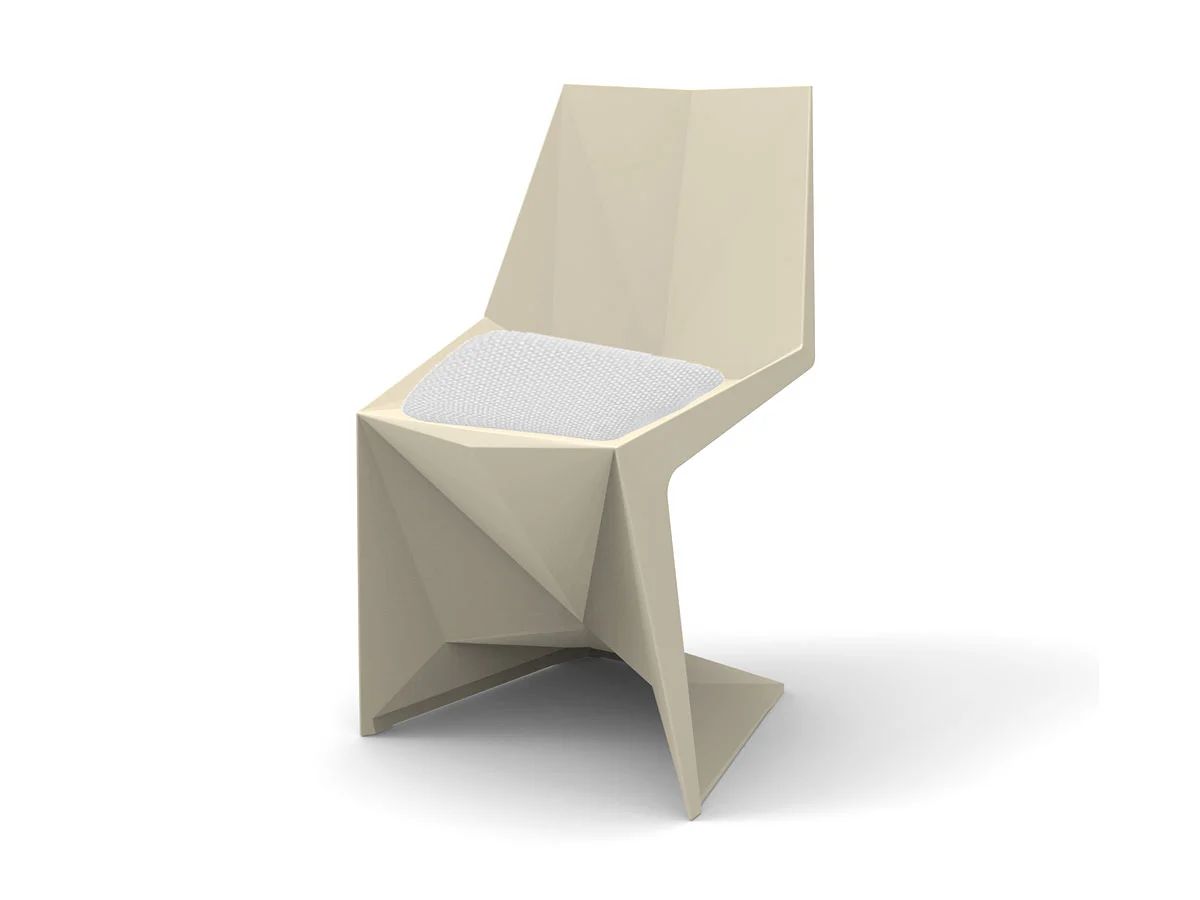 Vondom Voxel Sedia Ecrù + Cuscino Nautic Bianco