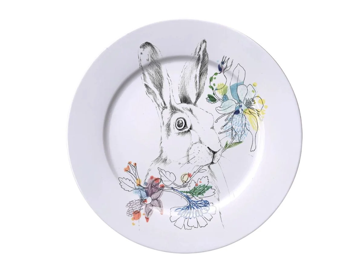 Francesca Colombo White Taled Jack Rabbit Piatto Piano